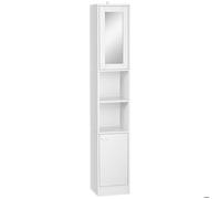 kleankin - Meuble colonne de salle de bain - Panneaux de particules - 30x28x170cm - Blanc