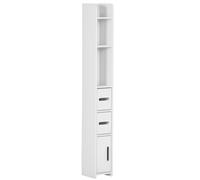 kleankin Meuble colonne meuble pour salle de bain armoire toilette haute avec étagères et placards - 15 x 17 x 120 cm blanc