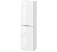 kleankin Meuble colonne rangement salle de bain style contemporain 2 placards étagères réglables 35 x 25 x 120 cm blanc laqué