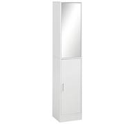 kleankin Meuble Colonne Salle de Bain avec Miroir 32x28x162cm Blanc