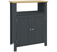 kleankin Meuble de Bain 3 étagères 2 Portes 60x30x80,5 cm Bois Gris | MDF & panneaux de particules, étagère intérieure réglable