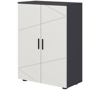 kleankin Meuble de Salle de Bain 2 Portes en Bois avec 3 Étagères et Fermeture Amortie, 60x30x82cm, Gris