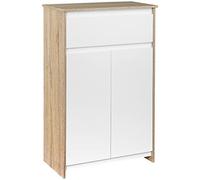 kleankin Meuble de Salle de Bain 60x30x90cm Blanc et Effet Bois Naturel