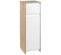 kleankin Meuble de salle de bain armoire de rangement avec 1 tiroir et 1 placard - 32,6 x 30 x 90 cm - aspect bois et blanc Aosom France