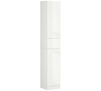 kleankin Meuble de Salle de Bain Colonne Contemporaine 3 Étagères Blanc | 2 Armoires, 1 Tiroir, Tiroir Coulissant