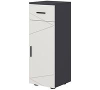kleankin Meuble de Salle de Bain en Mélaminé avec Tiroir et Armoire à 2 Niveaux Réglables, 30x30x82 cm, Gris