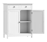 kleankin Meuble de salle de bain meuble de rangement 2 tiroirs placard double porte et étagère réglable 60 x 30 x 75 cm blanc