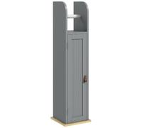 kleankin Meuble colonne porte-papier toilette – placard et étagères réglables – 20 x 20 x 80 cm gris