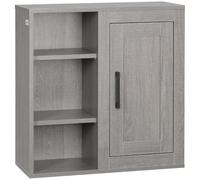 kleankin Meuble Mural Armoire de Toilette Étagères 48 x 20 x 50 cm Gris | Meuble de Rangement Suspendu, Armoire Murale, Placard de Rangement, Une Porte