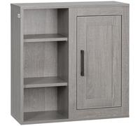 kleankin Meuble Mural Meuble de Rangement Suspendu pour Salle de Bains avec étagères et Une Porte - 48 x 20 x 50 cm - Gris