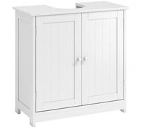 kleankin Meuble sous-vasque salle de bain – 2 portes, étagère – 60×30×60 cm – bois blanc