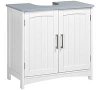 kleankin Meuble salle de bain sous lavabo à double portes avec étagères réglables, blanc