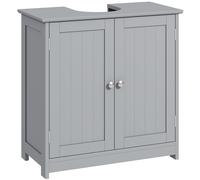 kleankin Meuble salle de bain sous lavabo - meuble sous-vasque - placard 2 portes avec étagère 60L x 30l x 60H cm - en bois Gris