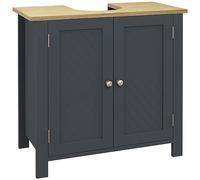 kleankin Meuble sous lavabo en aggloméré et MDF avec 2 Portes et étagère intérieure réglable, 60x30x60 cm, Gris