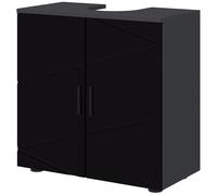 kleankin Meuble Sous-lavabo pour Salle de Bain sur Pied avec 2 Portes, 60x30x60 cm, Noir