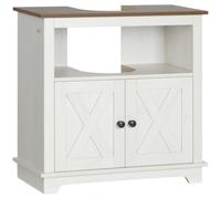 kleankin Meuble sous vasque salle de bain - Niche et placard 2 portes - 60 x 30 x 60 cm Blanc