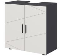 kleankin Meuble Sous-lavabo Salle de Bain pour Piedestal avec Armoire 2 Portes, 60x30x60cm, Gris