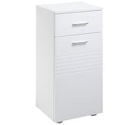 kleankin Meuble sur Pied Colonne Bas de Salle de Bain Placard Porte avec étagère tiroir Coulissant en Bois Blanc