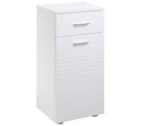 kleankin Meuble sur Pied Colonne Bas de Salle de Bain Placard Porte Blanc | Étagère, Tiroir Coulissant, en Bois