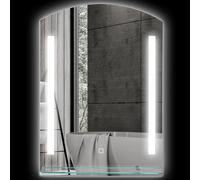 kleankin Miroir de salle de bain avec éclairage LED, élégant et de haute qualité, Verre, Aluminium, Plastique, 50L x 12P x 70H cm