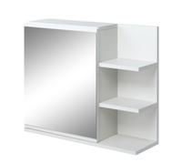 kleankin Miroir de Salle de Bain avec étagère armoire murale 3 étagères latérales kit Installation Murale fourni en Bois Aspect Blanc