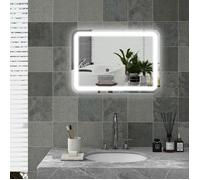 Kleankin miroir de salle de bain LED 50 x 70 cm avec 3 couleurs et interrupteur tactile, ip44, anti - buée automati
