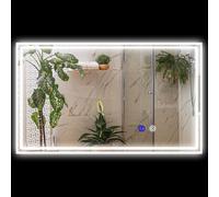 Kleankin Miroir LED Rectangulaire Salle de Bain 100x60cm Montage Flexible Luminosité Réglable Aosom France
