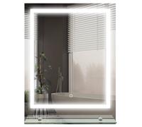kleankin Miroir Mural LED Rectangulaire Luminosité Réglable pour Salle de Bain 70x50cm Aosom France