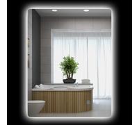 kleankin Miroir rectangulaire salle de bain interieur antibuee LED lumiere lumineux interrupteur tacile 60 cm mural deco decoration