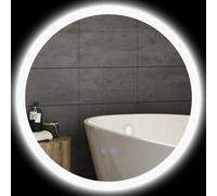kleankin Miroir Rond LED Salle de Bain Ø60cm Éclairage 3 Couleurs Tactile 29W Gris Aosom France
