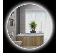 Kleankin Miroir Rond LED Salle de Bain Ø70cm Luminosité Tactile Antibuée Gris Aosom France