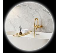 kleankin Miroir Rond Lumineux LED Miroir Mural de Salle de Bain 80 cm avec éclairage Interrupteur Tactile système antibuée luminosité réglable 20,5W+26W Blanc et Argent