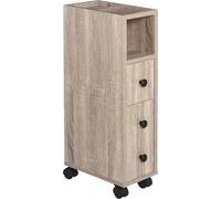 kleankin Support Papier Toilette - Porte-Papier Toilette - Armoire pour Toilette - 3 Niveaux + Sortie Papier Panneaux Aspect chšºne Clair