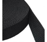KLEBESHOP24 Bande auto-agrippante double face, attaches réutilisables multi-usages, sangle scratch, attache cable, crochets + boucles dos à dos - largeur et couleur au choix/noir, 20 mm x 8 m