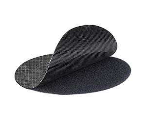 KLEBESHOP24 Lot de pastilles scratch Ø 80 mm | Extra grand | Autocollant | Noir | Fermeture crochet-boucle / 10 pièces, boucle