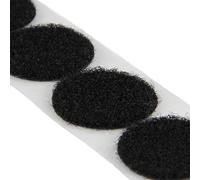 KLEBESHOP24 Pastilles scratch adhésives | autocollantes | crochets ou boucles | points auto-agrippantes | couleur, diamètre & quantité au choix/noir, Ø 22 mm, boucles, 20 pièces