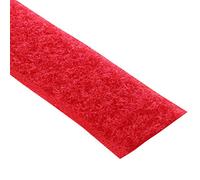 KLEBESHOP24 Ruban à boucles seul | Bande Scratch unilatérale | Couleur, longueur, largeur au choix/rouge, 20 mm x 3 m, côté boucles uniquement