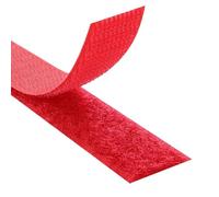 KLEBESHOP24 Ruban à crochets et boucles à coudre, rouge, 20 mm x 3 m | Bande scratch | Hook + Loop | Couleur, longueur et largeur au choix