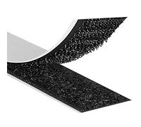 KLEBESHOP24 Set de ruban au crochet et ruban de velours | Avec adhésif acrylique | Pour l'extérieur | Résistant à la chaleur et aux UV | Noir | 50 mm x 3 m