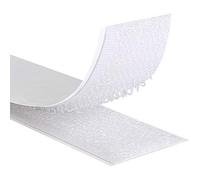 KLEBESHOP24 Set de ruban au crochet et ruban de velours | Avec adhésif acrylique | Pour l'extérieur | Résistant à la chaleur et aux UV | Blanc | 50 mm x 3 m