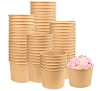 Kleemeiero 50PCS Gobelets à Glace Papier Jetables pour Dessert, Glace et Yaourt