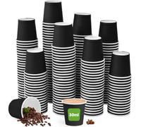 Kleemeiero Lot de 200 gobelets jetables pour café 30 ml, gobelets en carton pour café, expresso, petits gobelets en papier jetables pour servir des boissons froides ou chaudes, de l'eau et du thé