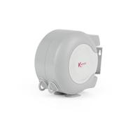 Kleeneze KL064332FEU7 Bobine de corde à linge rétractable - 2 x 15 m, fixation murale avec support pivotant, séchage naturel pour le linge extérieur, double corde à linge, économie d'espace