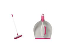 Kleeneze KL065315EU Lift & Trap Balai à Tête en Caoutchouc, Brosse à Plancher avec Bord Raclette & KL069337EU7 Ensemble Pelle et Balayette à Main, Balai Tête en Caoutchouc avec Bord Raclette Squeegee
