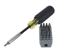 Klein Tools 32510 | Tournevis magnétique 32 embouts tamperproof | PH1 PH2 R1 R2 TORX T7-T40 | Cushion Grip | Stockage PVC gris | 19,1 cm