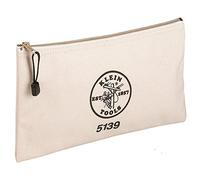 KLEIN TOOLS 5139 | Pochette à Outils zippée Toile No. 10 | 31,8 × 17,8 × 1,8 cm | Fermeture Robuste | Couleur Naturelle | Organisation Durable