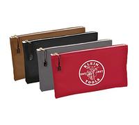 Klein Tools 5141 Sac utilitaire à fermeture éclair en marron, noir, gris, rouge, toile de 31,8 cm, 4 pièces Klein Tools 5141, rouge, gris, noir, marron