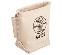 Klein Tools 5416T Sac en toile pour rangement de boulons avec boucles à épingles, connexion tunnel de ceinture, crème, 25,40 cm