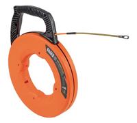 Klein Tools 56380 Ruban adhésif en fibre de verre à rainures multiples avec ligne en acier en spirale, boîtier et poignée optimisés, 30,5 m x 0,5 cm