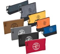 Klein Tools 80183 Lot de 9 pièces Comprenant 5 Pochettes à Outils imperméables 1680D avec Fermeture éclair et Mousqueton, et 4 Pochettes Pratiques en Toile de 31,8 x 17,8 cm